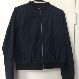 Blue bomber jacket